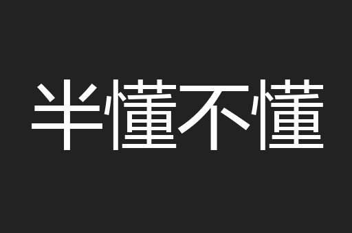 半懂不懂