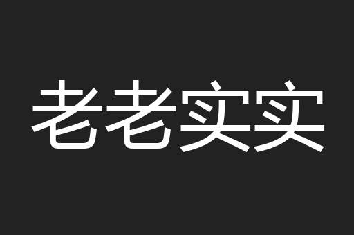 老老实实