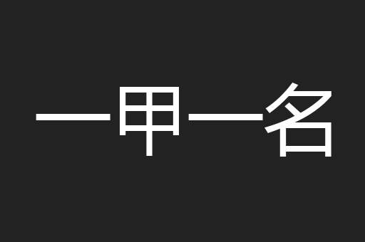 一甲一名