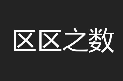 区区之数