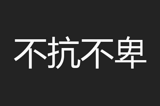 不抗不卑