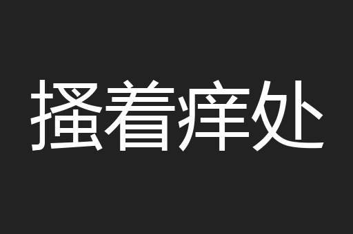 搔着痒处