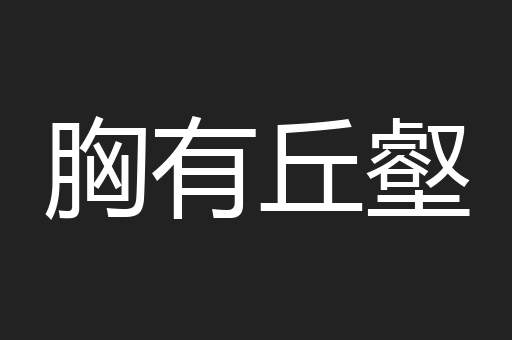 胸有丘壑