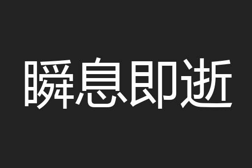 瞬息即逝