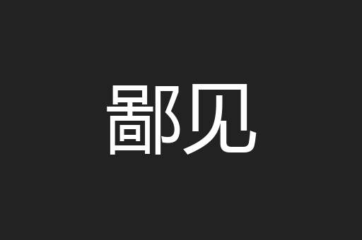 鄙见