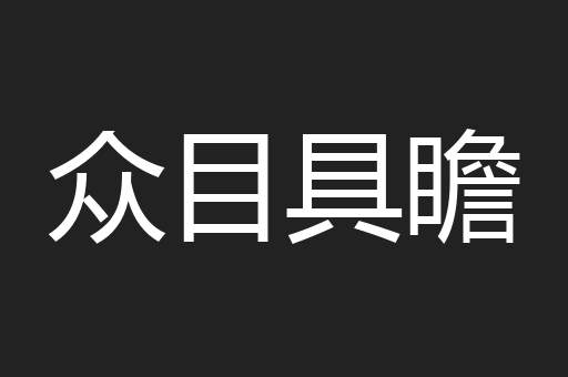 众目具瞻