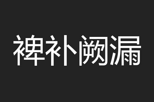 裨补阙漏