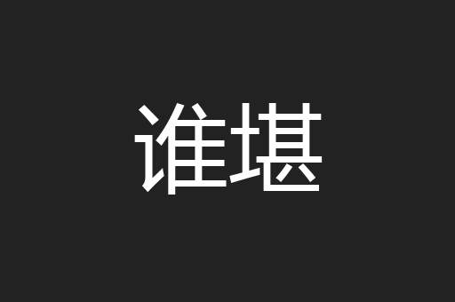谁堪