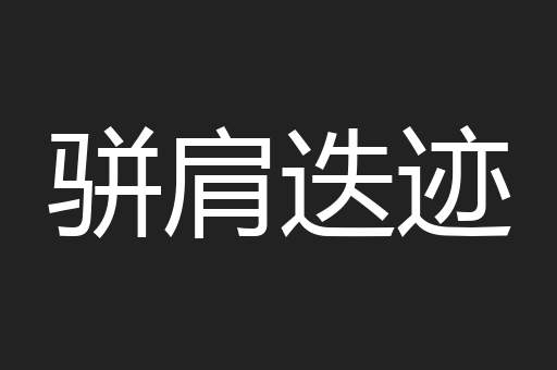 骈肩迭迹