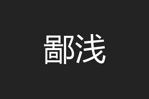 鄙浅