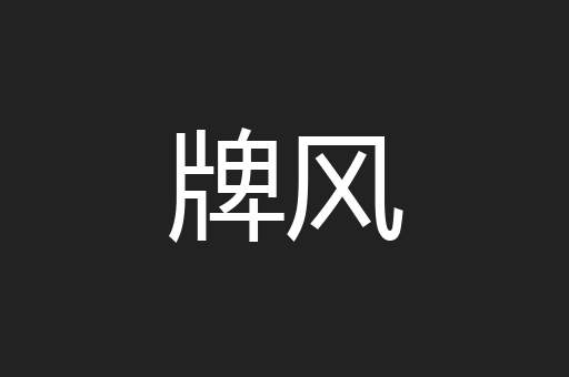 牌风