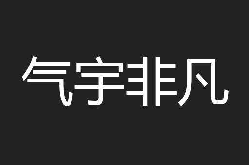 气宇非凡