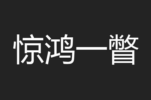 惊鸿一瞥