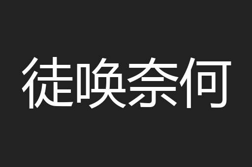 徒唤奈何