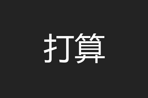 打算
