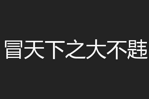冒天下之大不韪