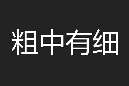 粗中有细