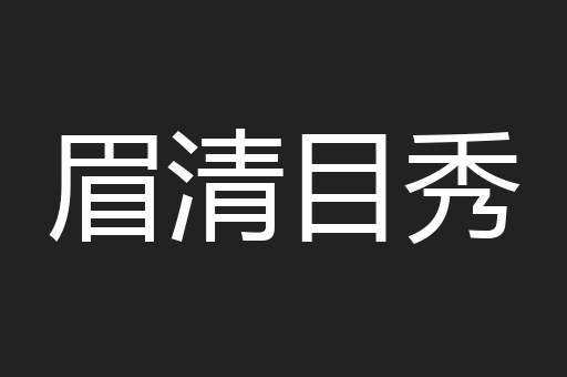眉清目秀