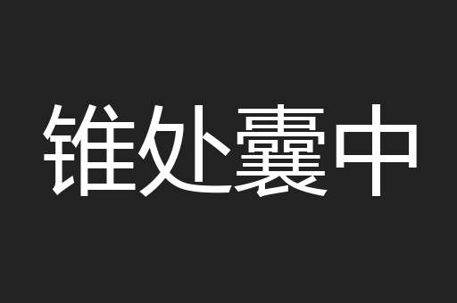 锥处囊中
