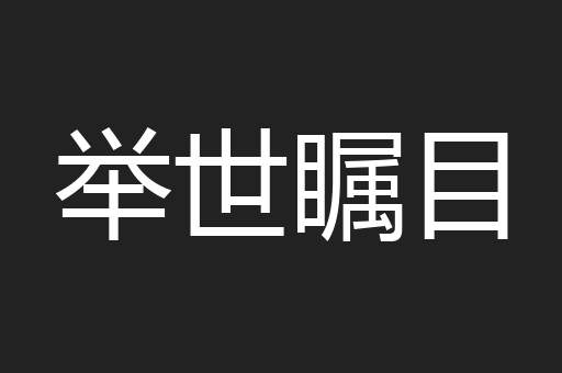 举世瞩目