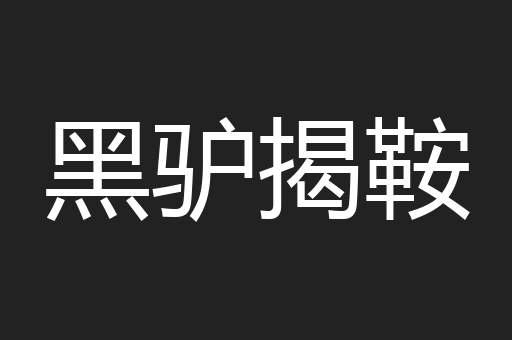 黑驴揭鞍