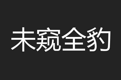 未窥全豹
