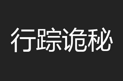 行踪诡秘