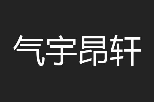 气宇昂轩