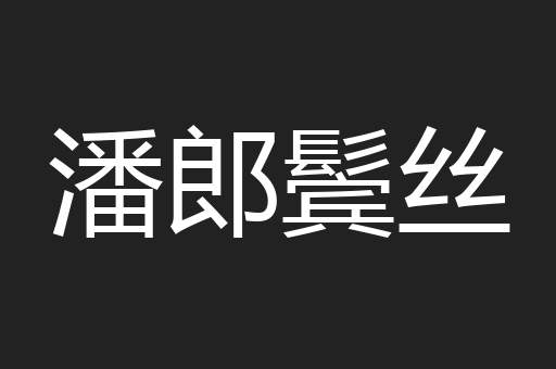 潘郎鬓丝