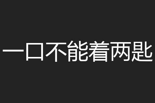 一口不能着两匙