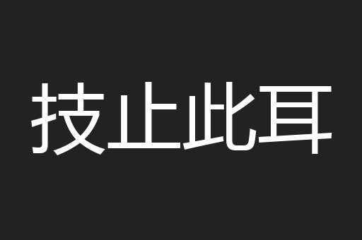 技止此耳