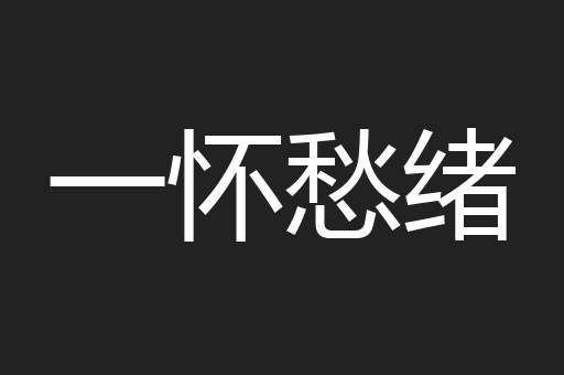 一怀愁绪