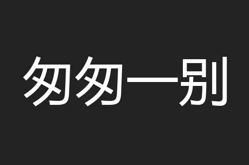 匆匆一别