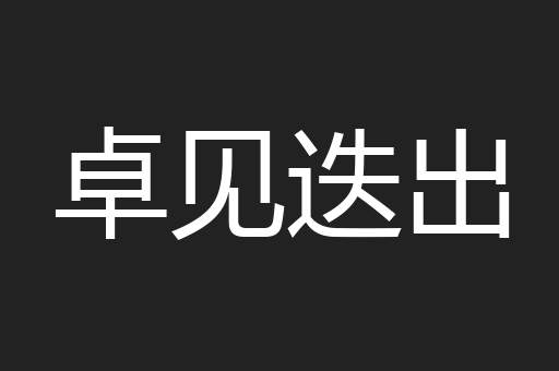 卓见迭出