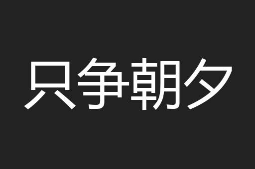 只争朝夕