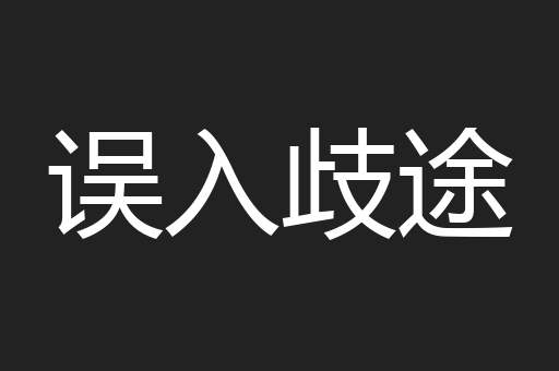 误入歧途