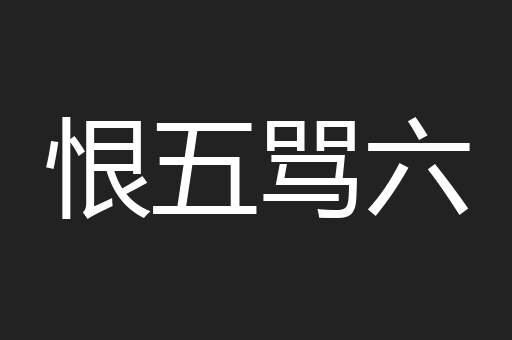 恨五骂六