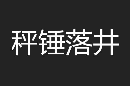 秤锤落井