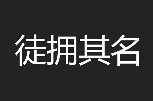 徒拥其名