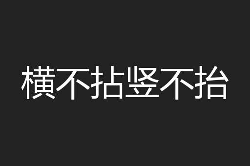 横不拈竖不抬