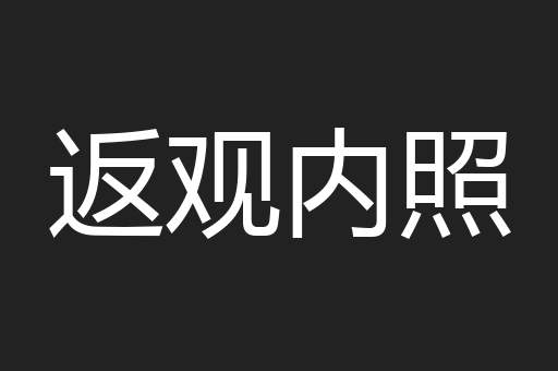 返观内照