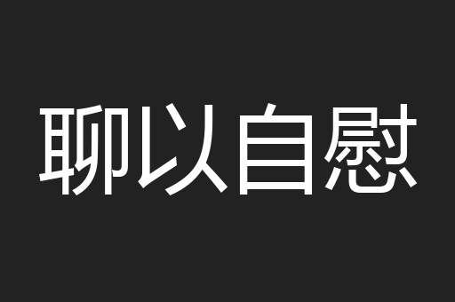 聊以自慰