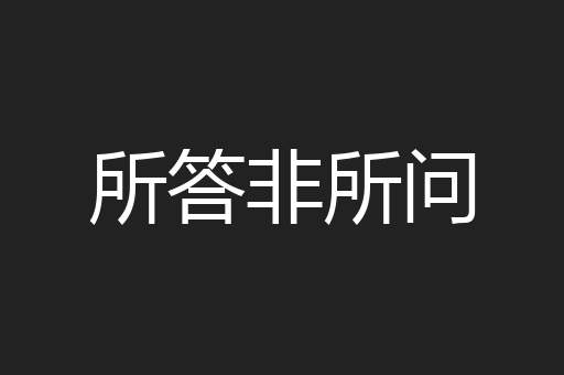 所答非所问