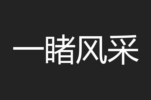 一睹风采