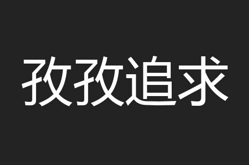 孜孜追求