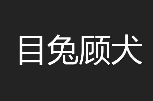 目兔顾犬