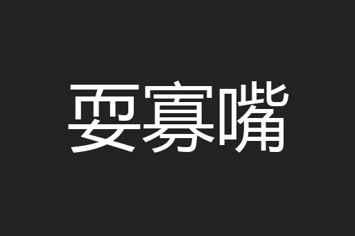 耍寡嘴
