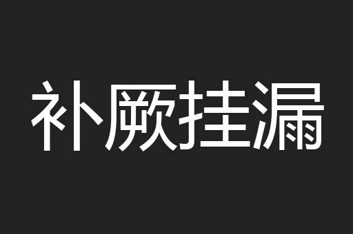 补厥挂漏