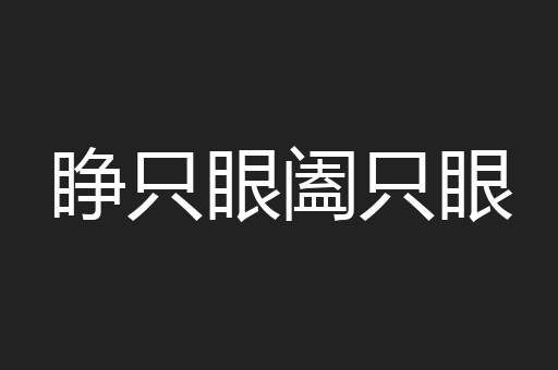 睁只眼阖只眼