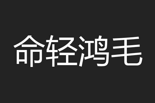 命轻鸿毛